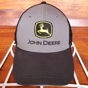 John Deere Hat‎ Adult Mesh Snapback Black Quality Farm Equipment Adjustable
